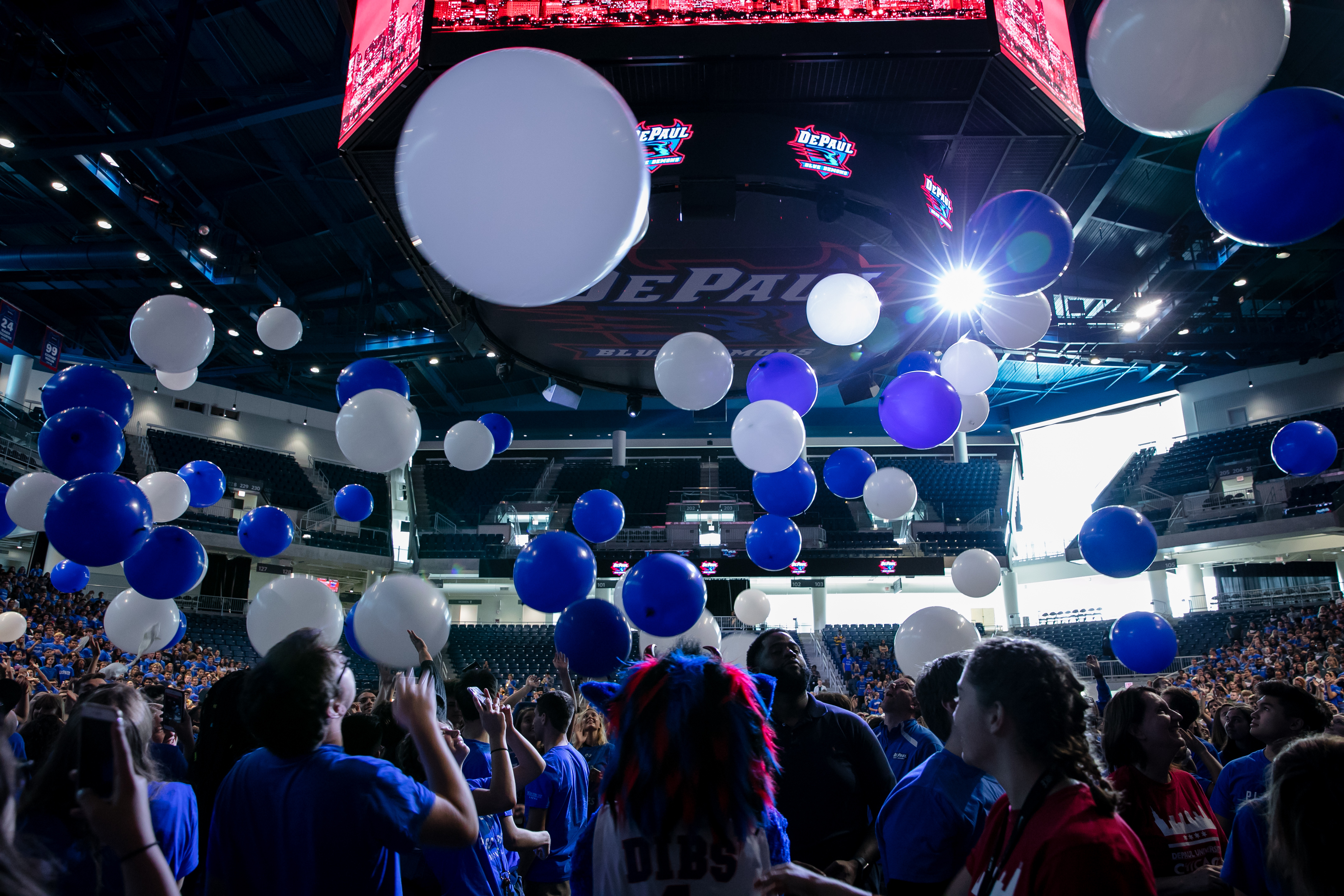 A surprise balloon drop ended the upbeat ceremony. (DePaul University/Randall Spriggs)